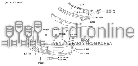 ENERGY ABSORBER-FRONT BUMPER 87120-31000 8712031000 87120 31000