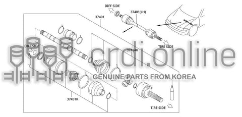 REPAIR KIT-DUST BOOTOUTER 37431-31000K0 3743131000K0 37431 31000K0