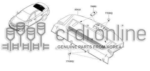 FINISHER ASSY-REAR PARCEL SHELF 79922-4051R 799224051R 79922 4051R