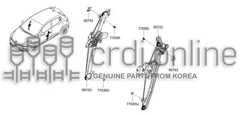 REGULATOR ASSY-FRONT DOORLH 80701-8534R 807018534R 80701 8534R