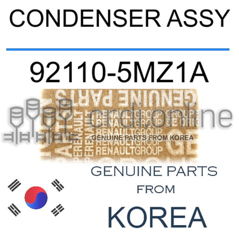 CONDENSER ASSY [ORIGINAL] 92110-5MZ1A 921105MZ1A 92110 5MZ1A