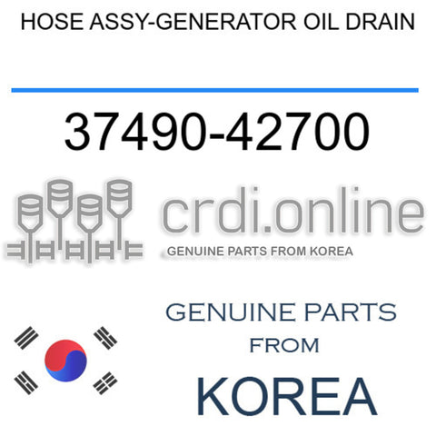 HOSE ASSY-GENERATOR OIL DRAIN [ORIGINAL] 37490-42700 3749042700 37490 42700