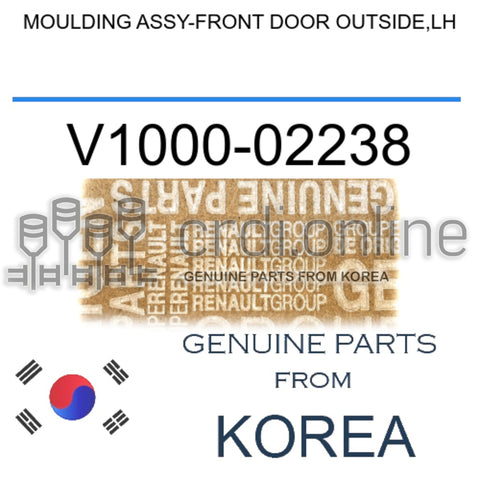 MOULDING ASSY-FRONT DOOR OUTSIDE,LH [ORIGINAL] V1000-02238 V100002238 V1000 02238