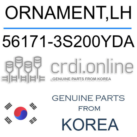 ORNAMENT,LH 56171-3S200YDA 561713S200YDA 56171 3S200YDA