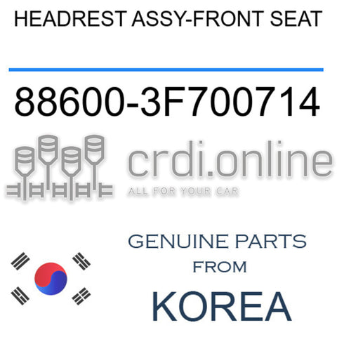 HEADREST ASSY-FRONT SEAT [ORIGINAL] 88600-3F700714 886003F700714 88600 3F700714