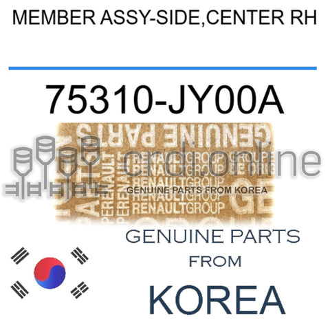 MEMBER ASSY-SIDE,CENTER RH [ORIGINAL] 75310-JY00A 75310JY00A 75310 JY00A
