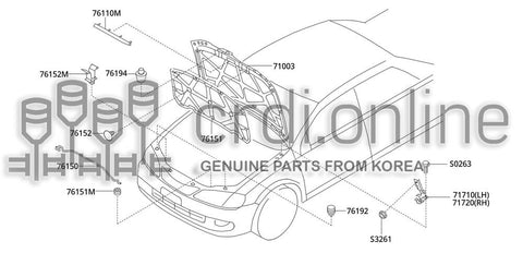 INSULATOR-HOOD 76131-31700 7613131700 76131 31700