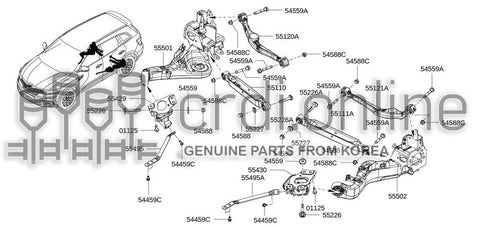 BRACKET ASSY-REAR SUSPENSION ARMOUTER LH 55430-JG00D 55430JG00D 55430 JG00D