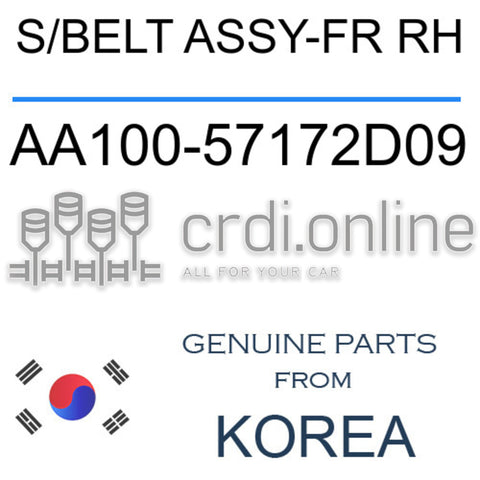 S/BELT ASSY-FR RH [ORIGINAL] AA100-57172D09 AA10057172D09 AA100 57172D09