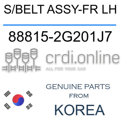 S/BELT ASSY-FR LH [ORIGINAL] 88815-2G201J7 888152G201J7 88815 2G201J7