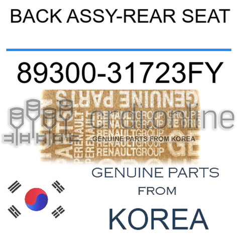 BACK ASSY-REAR SEAT [ORIGINAL] 89300-31723FY 8930031723FY 89300 31723FY