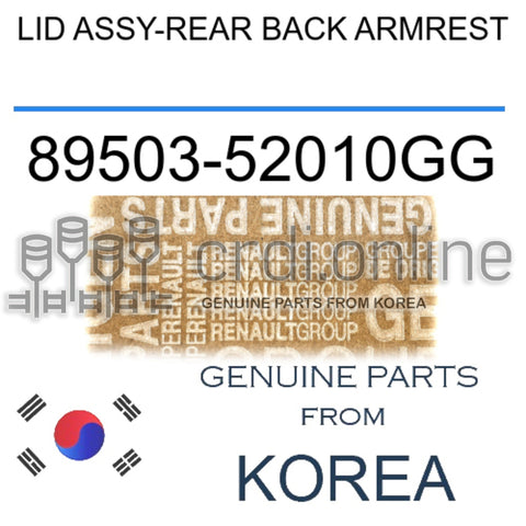 LID ASSY-REAR BACK ARMREST [ORIGINAL] 89503-52010GG 8950352010GG 89503 52010GG