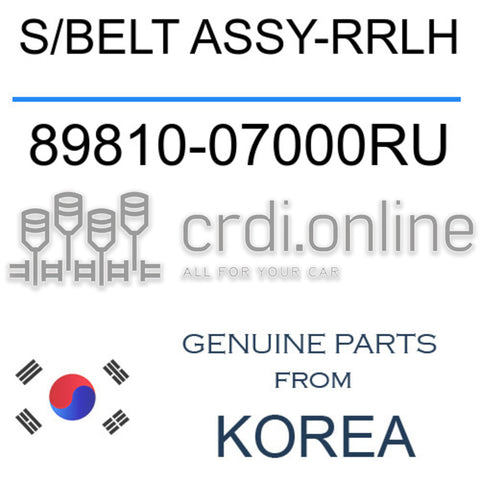 S/BELT ASSY-RRLH [ORIGINAL] 89810-07000RU 8981007000RU 89810 07000RU