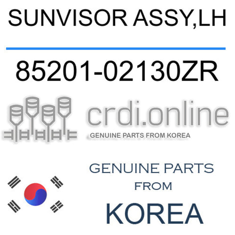 SUNVISOR ASSY,LH 85201-02130ZR 8520102130ZR 85201 02130ZR