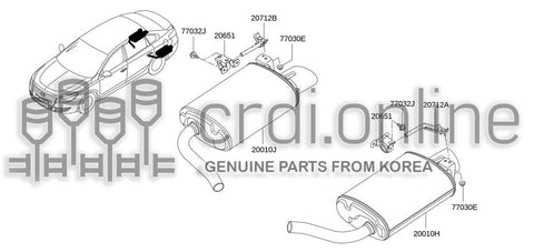 TUBE ASSY-EXHAUSTREAR LH 20100-6845R 201006845R 20100 6845R