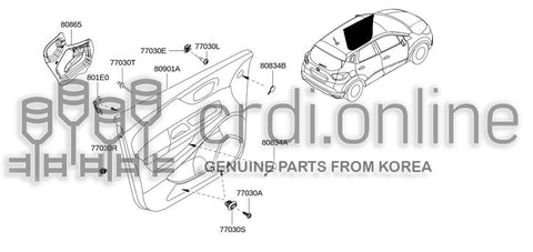 PAD-FRONT DOORLH 80865-4764R 808654764R 80865 4764R