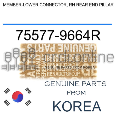 MEMBER-LOWER CONNECTOR, RH REAR END PILLAR [ORIGINAL] 75577-9664R 755779664R 75577 9664R