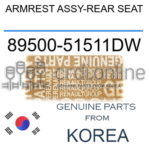 ARMREST ASSY-REAR SEAT [ORIGINAL] 89500-51511DW 8950051511DW 89500 51511DW