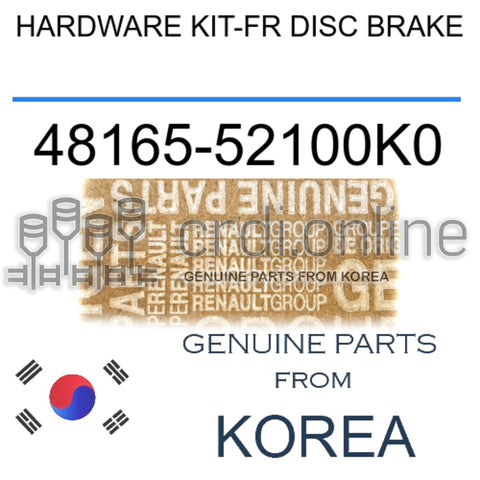 HARDWARE KIT-FR DISC BRAKE [ORIGINAL] 48165-52100K0 4816552100K0 48165 52100K0
