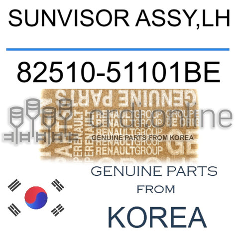 SUNVISOR ASSY,LH [ORIGINAL] 82510-51101BE 8251051101BE 82510 51101BE
