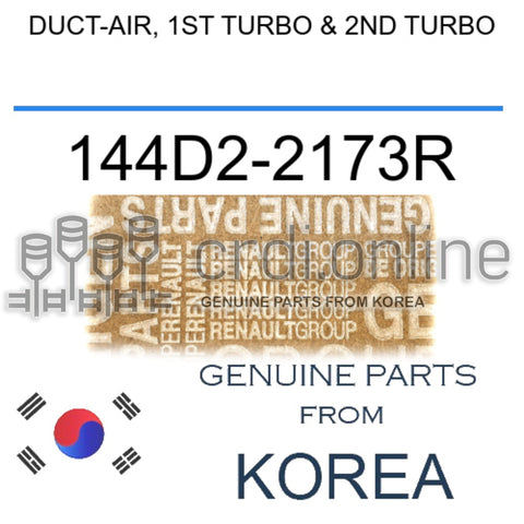DUCT-AIR, 1ST TURBO & 2ND TURBO [ORIGINAL] 144D2-2173R 144D22173R 144D2 2173R