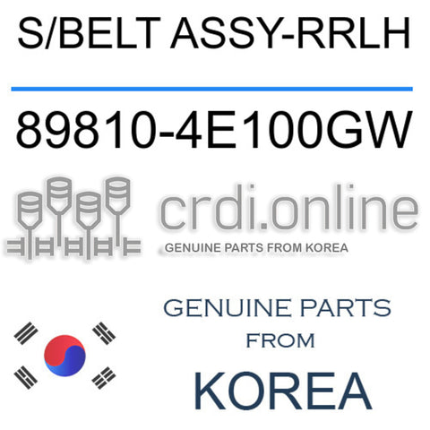 S/BELT ASSY-RRLH [ORIGINAL] 89810-4E100GW 898104E100GW 89810 4E100GW