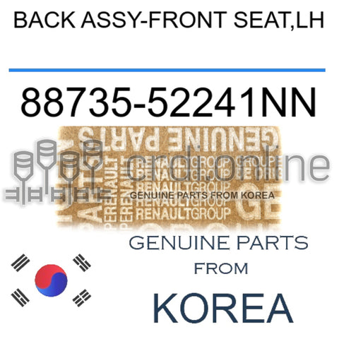 BACK ASSY-FRONT SEAT,LH [ORIGINAL] 88735-52241NN 8873552241NN 88735 52241NN
