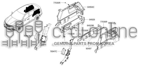 GARNISH-REAR TRUNK RH 84950-2604R 849502604R 84950 2604R