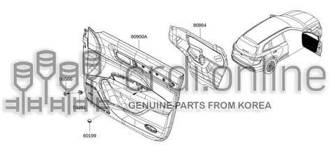 FINISHER ASSY-FRONT DOORRH 80900-3444R 809003444R 80900 3444R