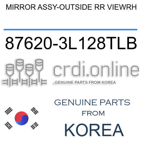 MIRROR ASSY-OUTSIDE RR VIEWRH [ORIGINAL] 87620-3L128TLB 876203L128TLB 87620 3L128TLB