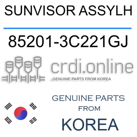 SUNVISOR ASSYLH [ORIGINAL] 85201-3C221GJ 852013C221GJ 85201 3C221GJ