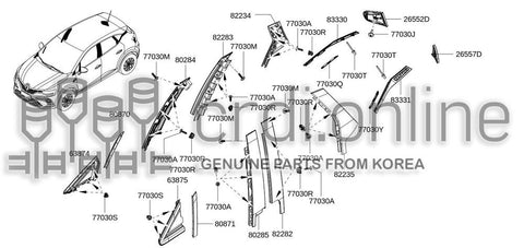 MOULDING-FRONT FENDERRH 63874-4851R 638744851R 63874 4851R