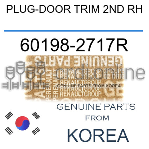 PLUG-DOOR TRIM 2ND RH [ORIGINAL] 60198-2717R 601982717R 60198 2717R