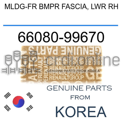 MLDG-FR BMPR FASCIA, LWR RH [ORIGINAL] 66080-99670 6608099670 66080 99670
