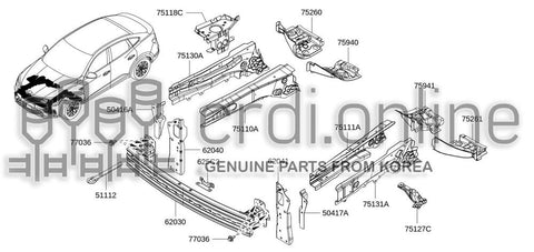 BRACKET ASSY-FRONT FASCIA CENTER MEMBER [ORIGINAL] 625C2-0931R 625C20931R 625C2 0931R