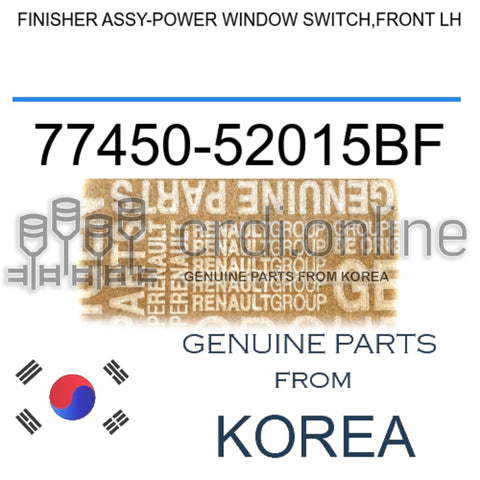 FINISHER ASSY-POWER WINDOW SWITCH,FRONT LH [ORIGINAL] 77450-52015BF 7745052015BF 77450 52015BF