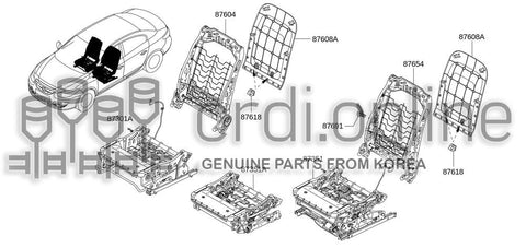 FRAME ASSY-FRONT SEAT CUSHIONRH 87301-7638R 873017638R 87301 7638R