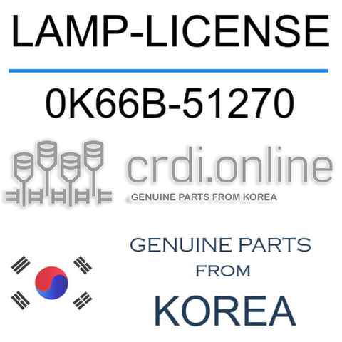 LAMP-LICENSE 0K66B-51270 0K66B51270 0K66B 51270