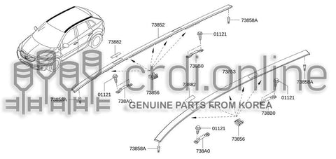 MOULDING ASSY-ROOF SIDELH 73853-6049R 738536049R 73853 6049R