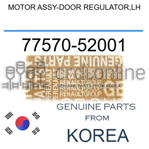 MOTOR ASSY-DOOR REGULATOR,LH [ORIGINAL] 77570-52001 7757052001 77570 52001