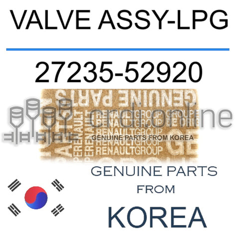 VALVE ASSY-LPG [ORIGINAL] 27235-52920 2723552920 27235 52920