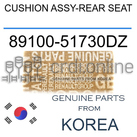 CUSHION ASSY-REAR SEAT [ORIGINAL] 89100-51730DZ 8910051730DZ 89100 51730DZ