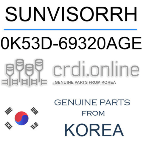 SUNVISORRH [ORIGINAL] 0K53D-69320AGE 0K53D69320AGE 0K53D 69320AGE