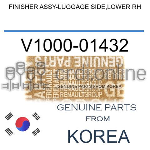 FINISHER ASSY-LUGGAGE SIDE,LOWER RH [ORIGINAL] V1000-01432 V100001432 V1000 01432