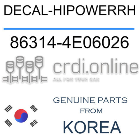 DECAL-HIPOWERRH [ORIGINAL] 86314-4E06026 863144E06026 86314 4E06026