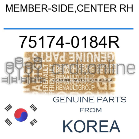 MEMBER-SIDE,CENTER RH [ORIGINAL] 75174-0184R 751740184R 75174 0184R