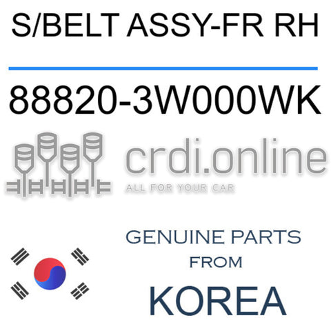 S/BELT ASSY-FR RH [ORIGINAL] 88820-3W000WK 888203W000WK 88820 3W000WK