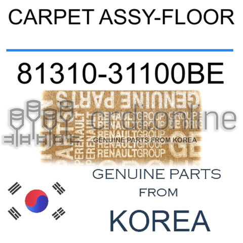CARPET ASSY-FLOOR [ORIGINAL] 81310-31100BE 8131031100BE 81310 31100BE