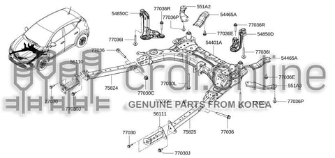 HANGER COMPL-FR SUBFRAME RH 54850-0961R 548500961R 54850 0961R