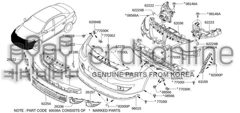 BRACKET-FRONT BUMPER 62224-3269R 622243269R 62224 3269R